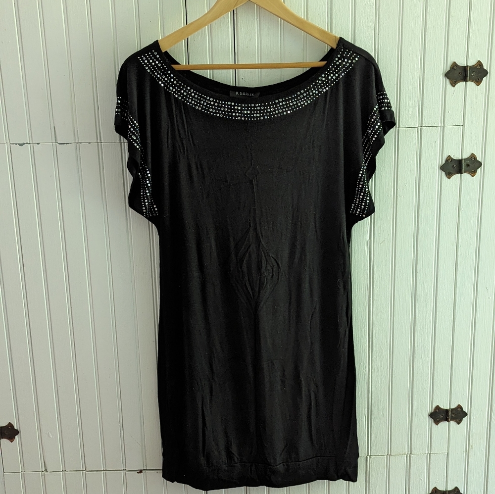 Black jersey dress with gemstones, B.Darlin 3/4